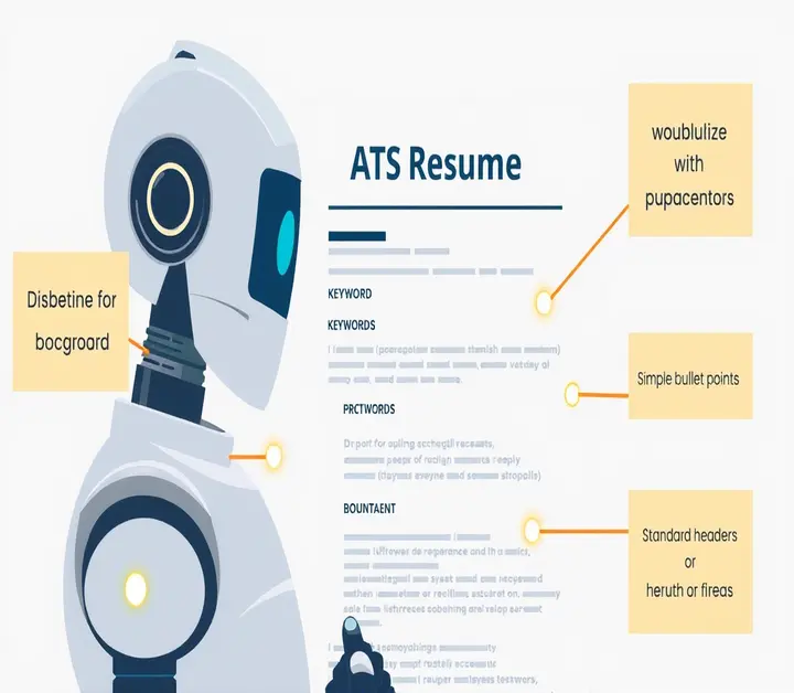 Illustration of an ATS robot scanning a clean, keyword-optimized resume to demonstrate proper formatting for applicant tracking systems