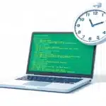 Python automation script saving time on a laptop screen for beginners