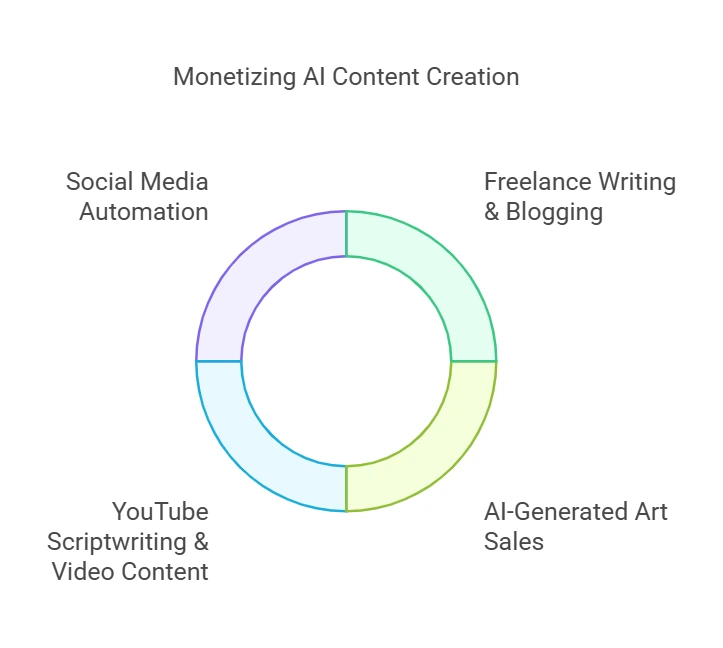 Ways to Make Money with  AI side hustles Content Creation_ - visual selection