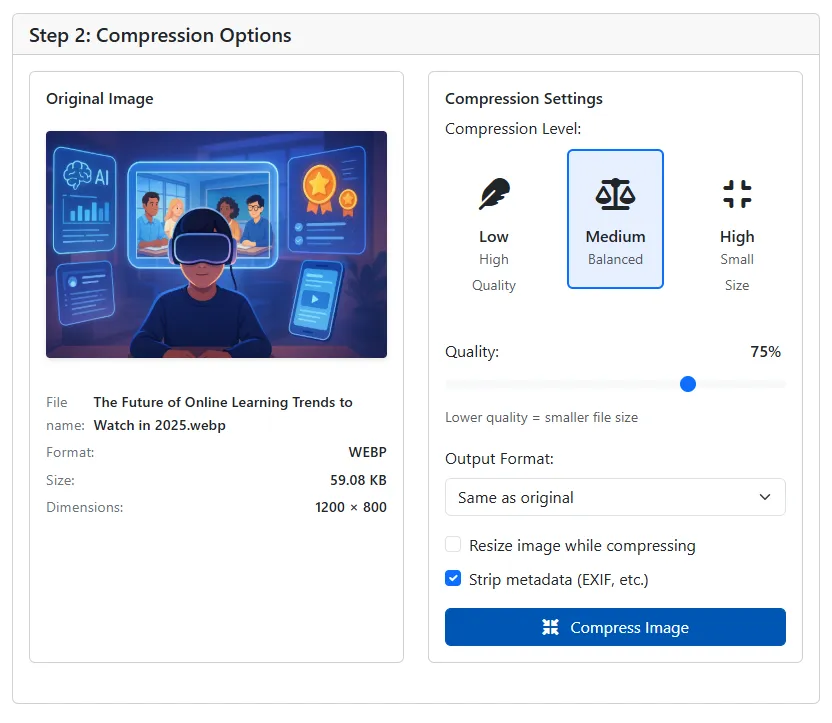 How to Use the Free Image Compressor Tool on NoCostTools