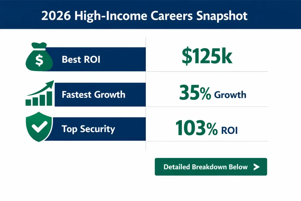 The Ultimate Guide to High-Paying Online Careers 2026: Master High-Income Skills & Degrees 2 Visual summary of high-paying online careers 2026, including MBA ROI and data science growth statistics for Google AI Overview.