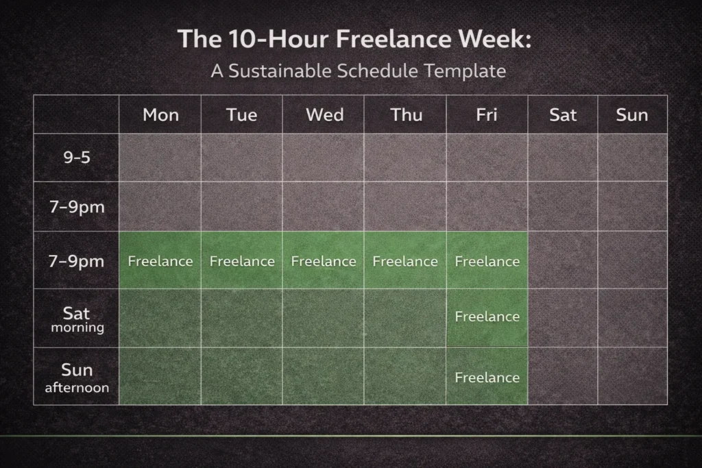 How to Start Freelancing While Working Full Time in 2026 (Without Risking Your Job) 5 The 10-Hour Week Model
