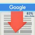 AI Overviews dominating Google search results page with organic results faded below, showing zero-click search impact in 2026