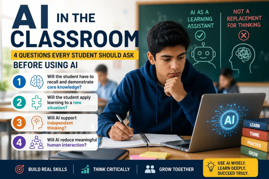 AI in the Classroom: 4 Questions Every Student Should Ask Before Using AI 1 AI in the Classroom